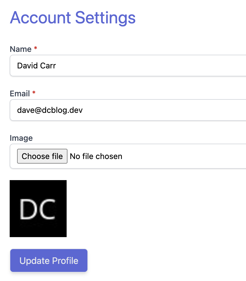 User Account Settings