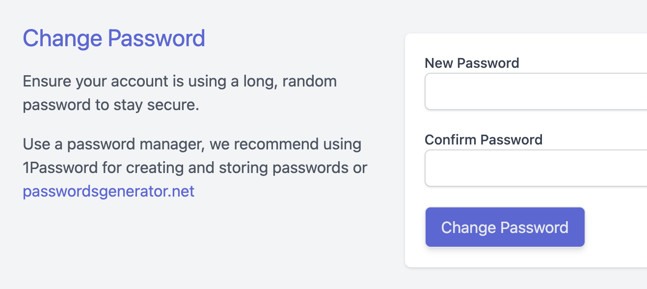 User Change Password