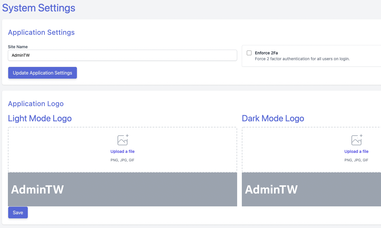 Laravel Admin Two Factor Authentication Setup